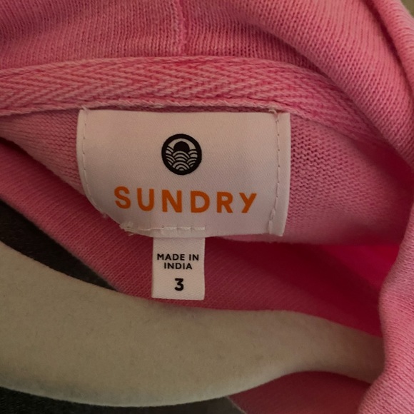 Sundry Hot Pink Mock Neck Sweatshirt - Picture 4 of 4